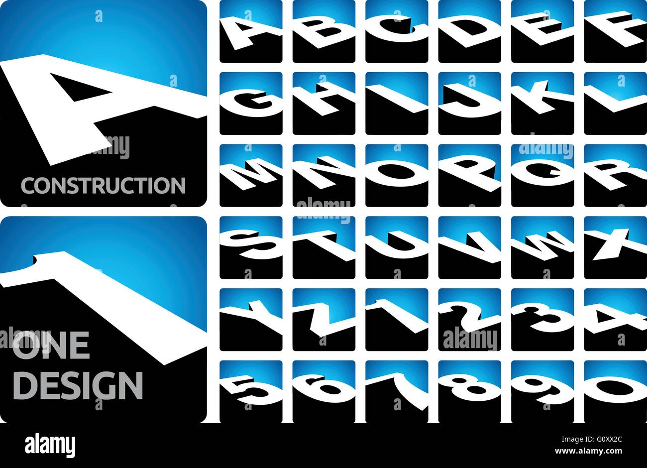 Vector 3d character symbol design set. All letters and number included