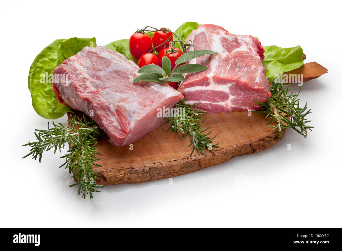 Composition of meat, beef and pork with vegetables Stock Photo Alamy