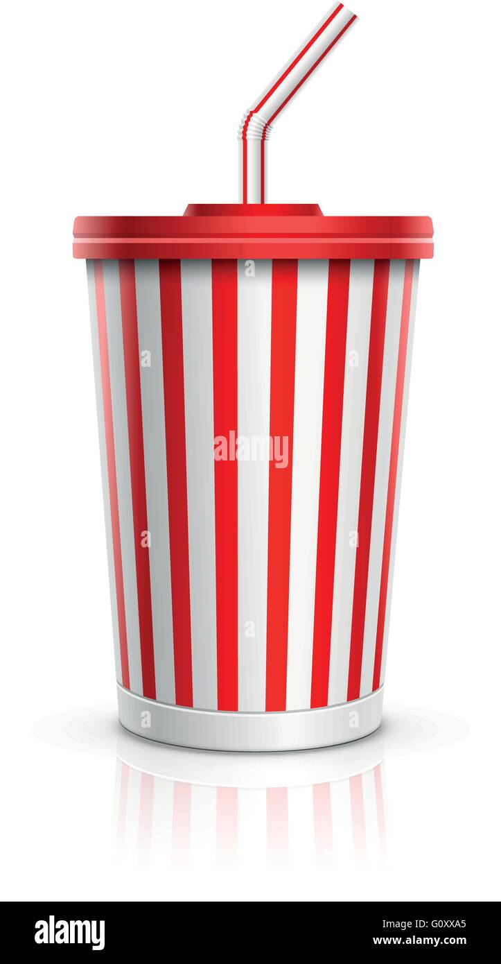 Red Cardboard Cup With A Straw Stock Photo - Download Image Now
