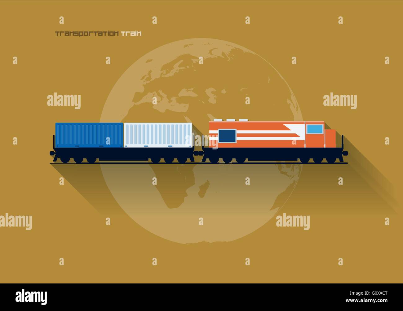 Vector flat transportation concept icon illustration. Train. Stock Vector