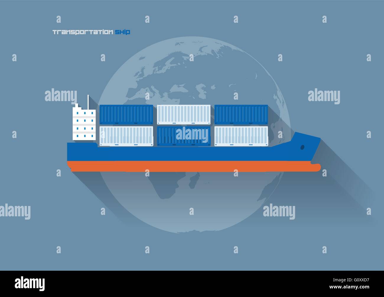 Vector flat transportation concept icon illustration. Cargo Ship Stock ...