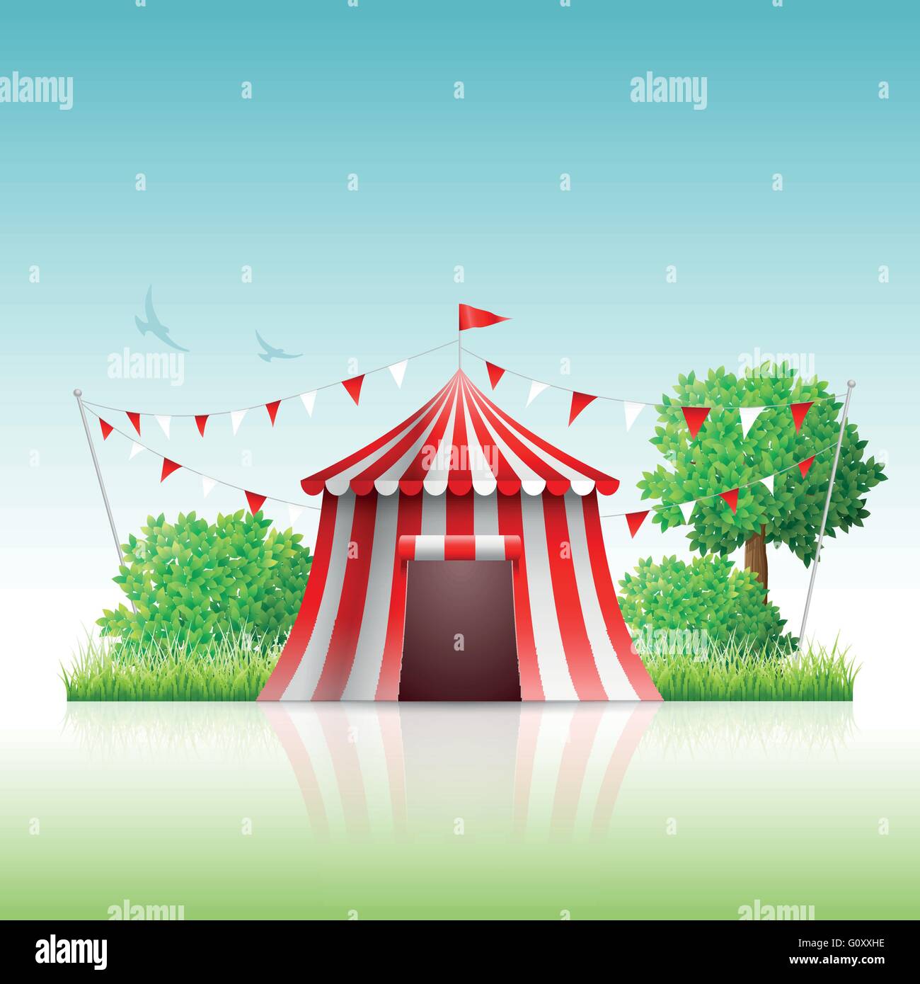 Vector illustration of circus in nature. Stock Vector