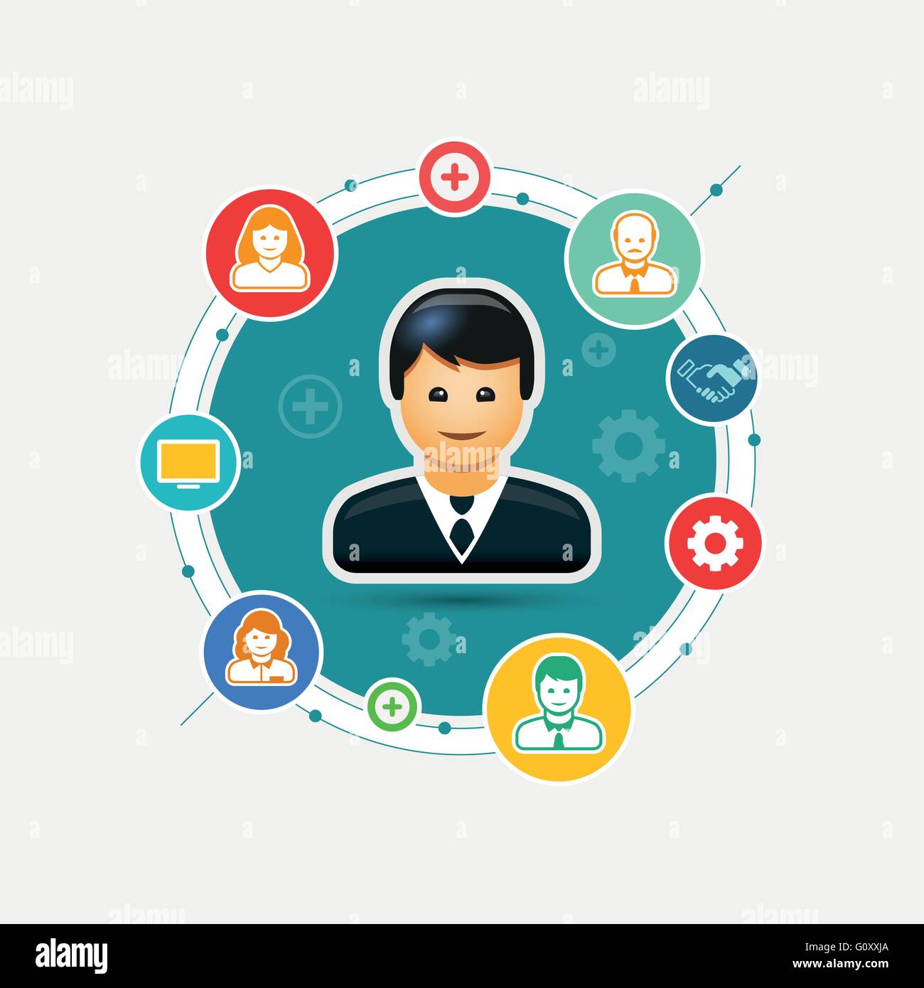 Vector business people organization illustration. EPS10 file. Stock Vector