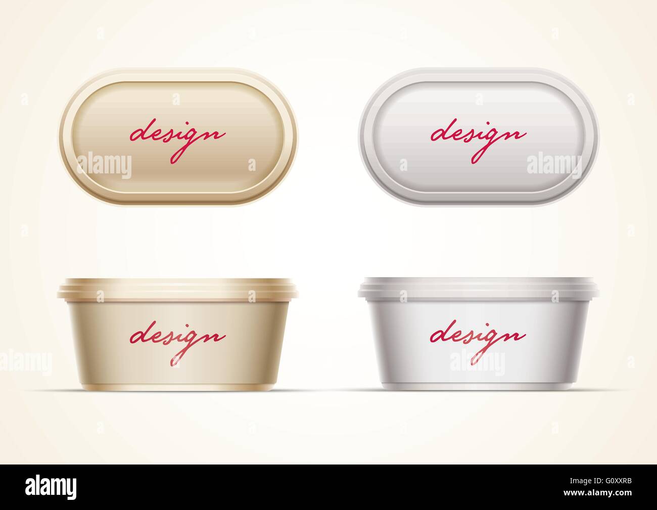 Yogurt and butter top view Stock Vector Images Alamy