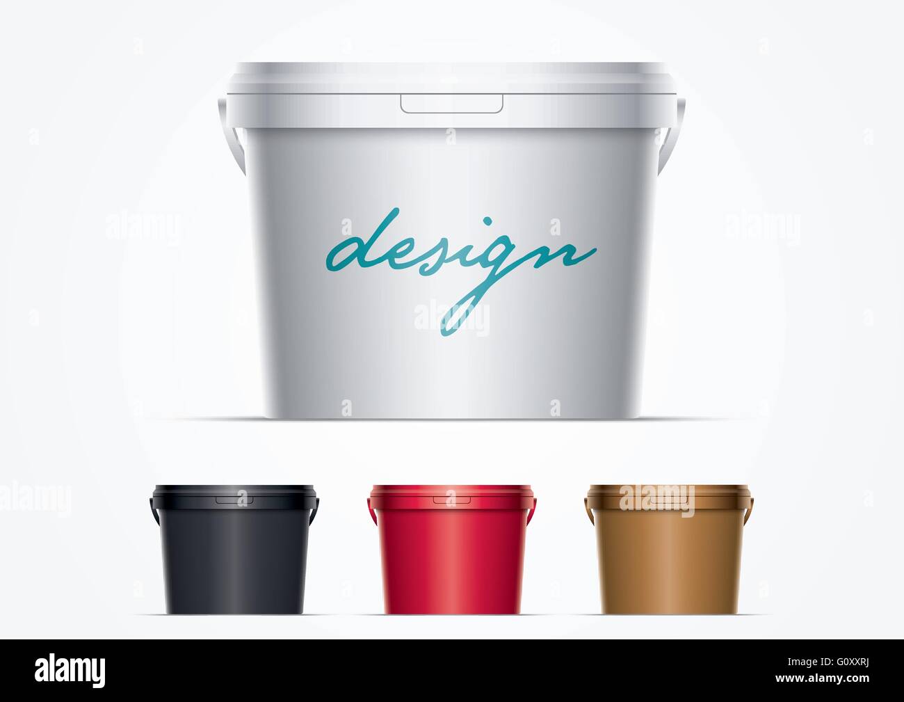 Vector plastic bucket illustration. Ideal for your mock up. Elements