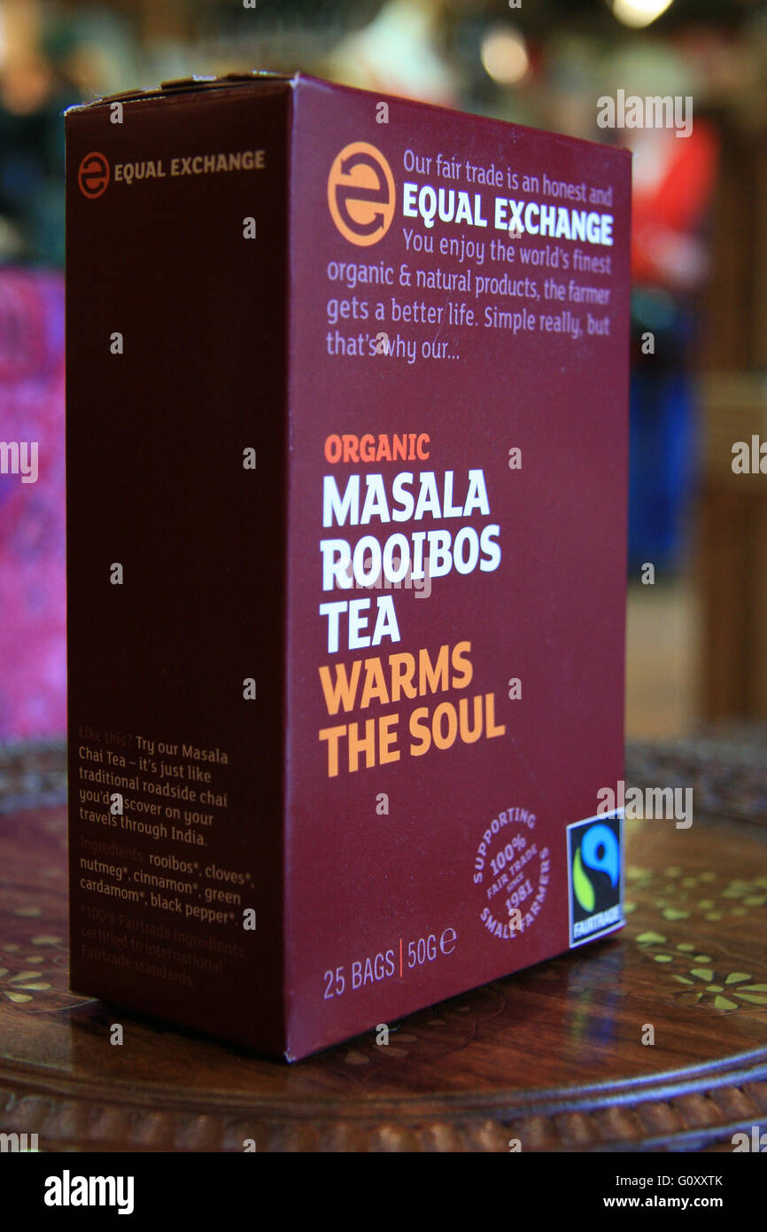 Organic Masala Rooibos Fairtrade Teabags Stock Photo