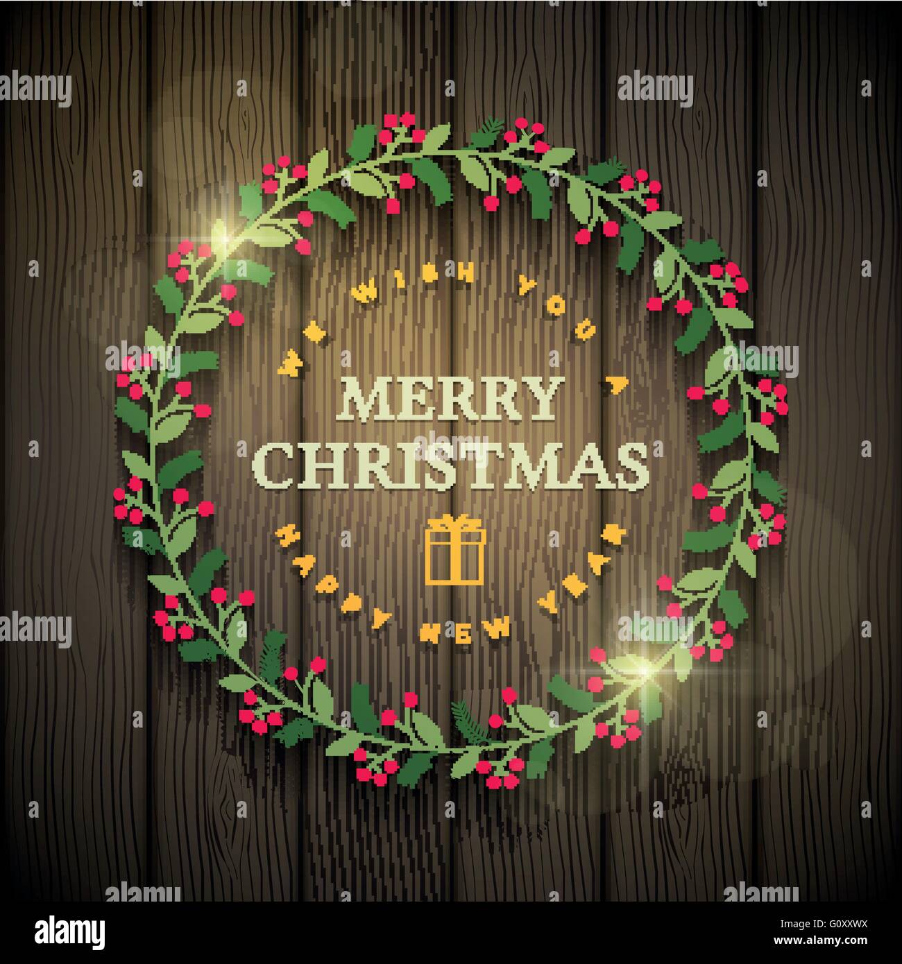 Christmas wreath vector ribbon hi-res stock photography and images - Alamy