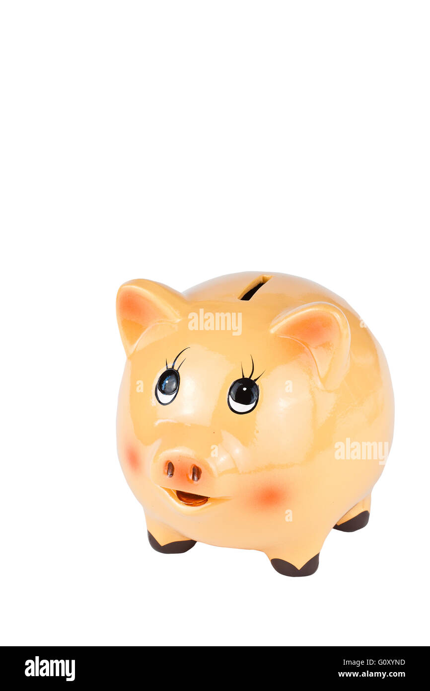 Porcelain piggy bank isolated on white background Stock Photo - Alamy