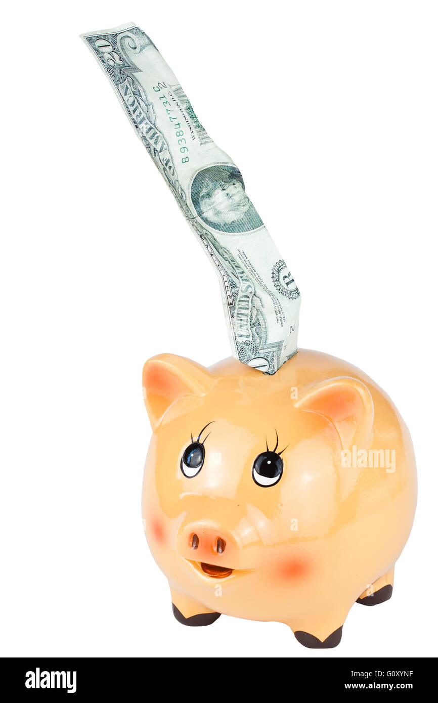 Porcelain piggy bank isolated on white background Stock Photo - Alamy