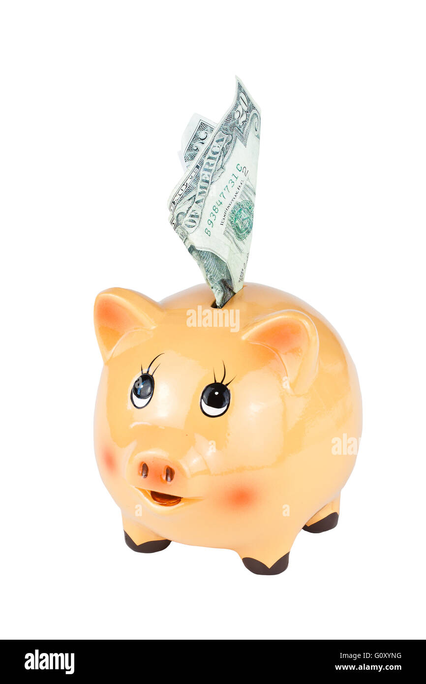 Porcelain piggy bank isolated on white background Stock Photo - Alamy