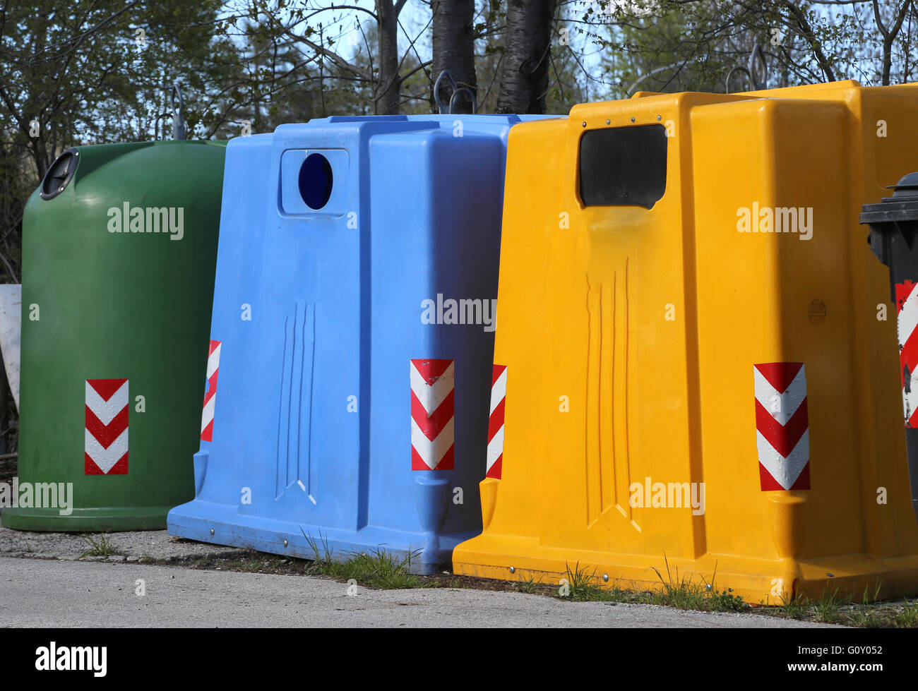 big bins for waste paper collection and for the collection of used