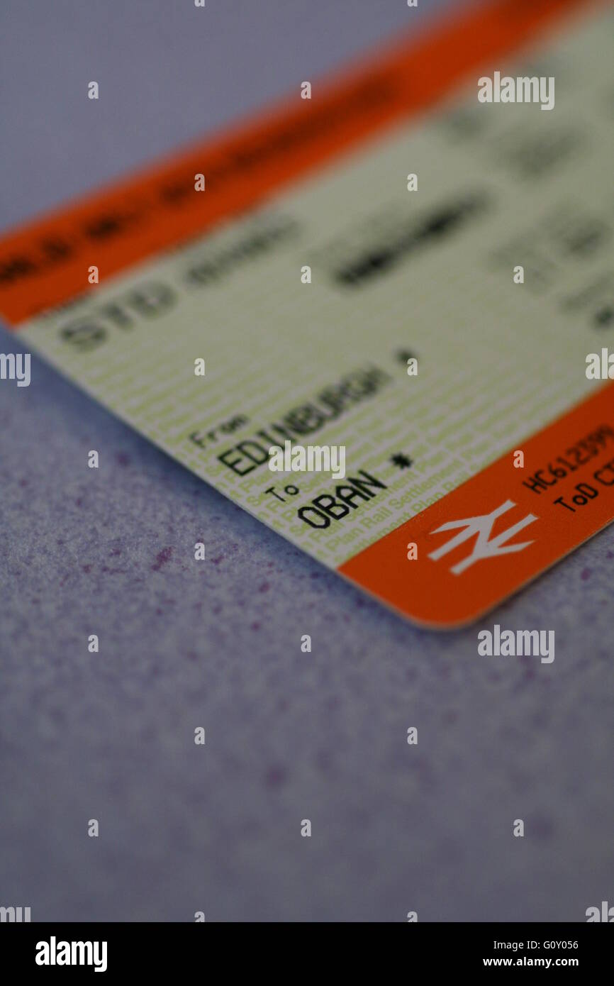 Train tickets from Edinburgh to Oban Stock Photo Alamy