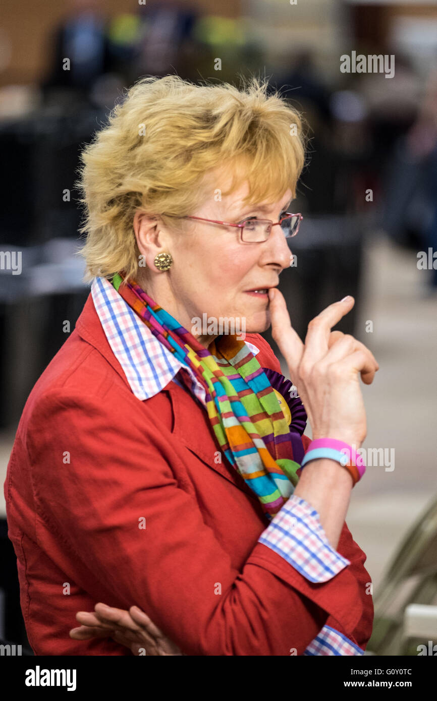 Llanelli, Wales, May6, 2016 Neil Hamilton and his wife attending the election night in Llanelli Llanelli, Wales, May6, 2016 Neil Hamilton and his wife attending the election night in Llanelli