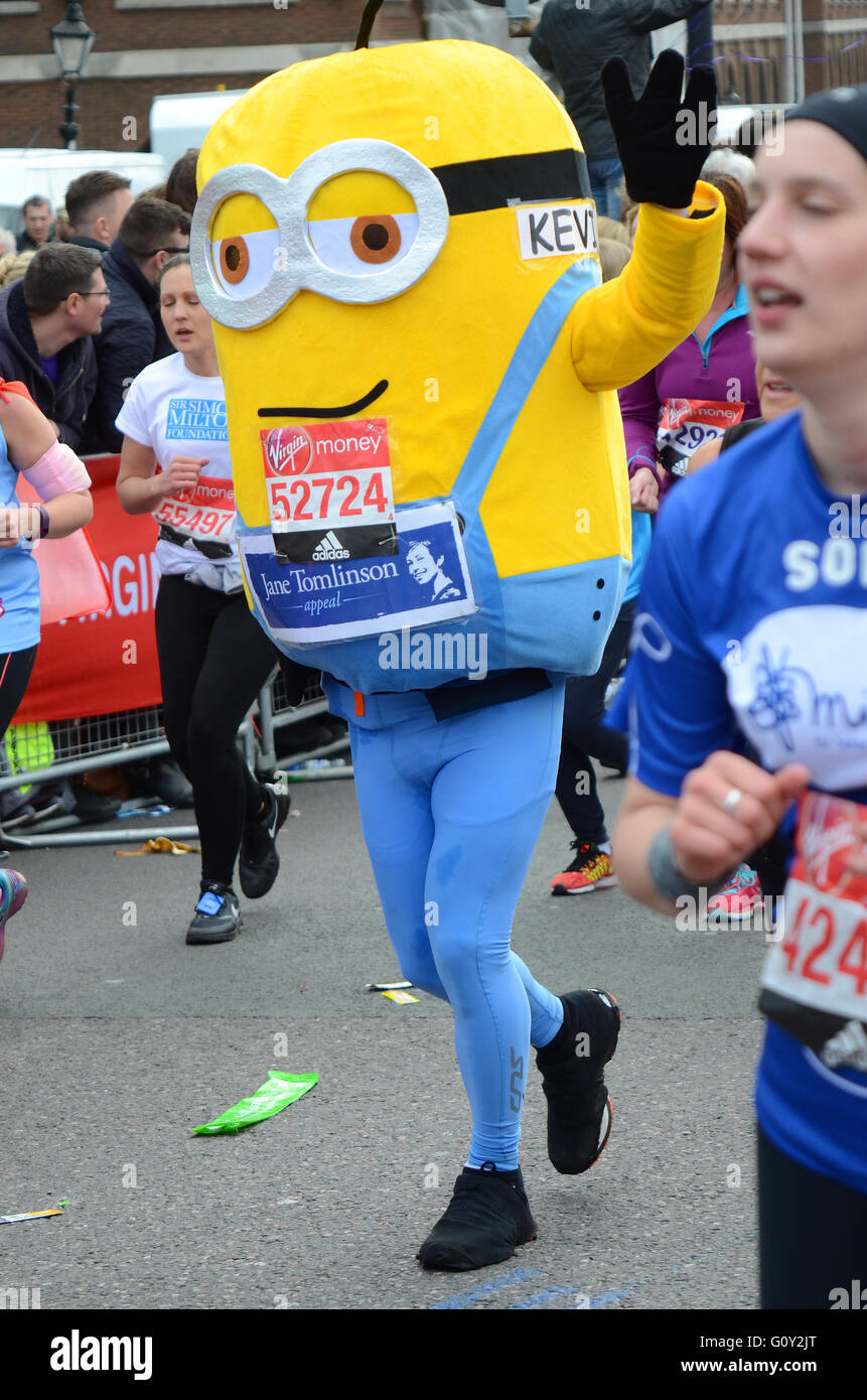 Fun runners during the 2016 London Marathon Stock Photo