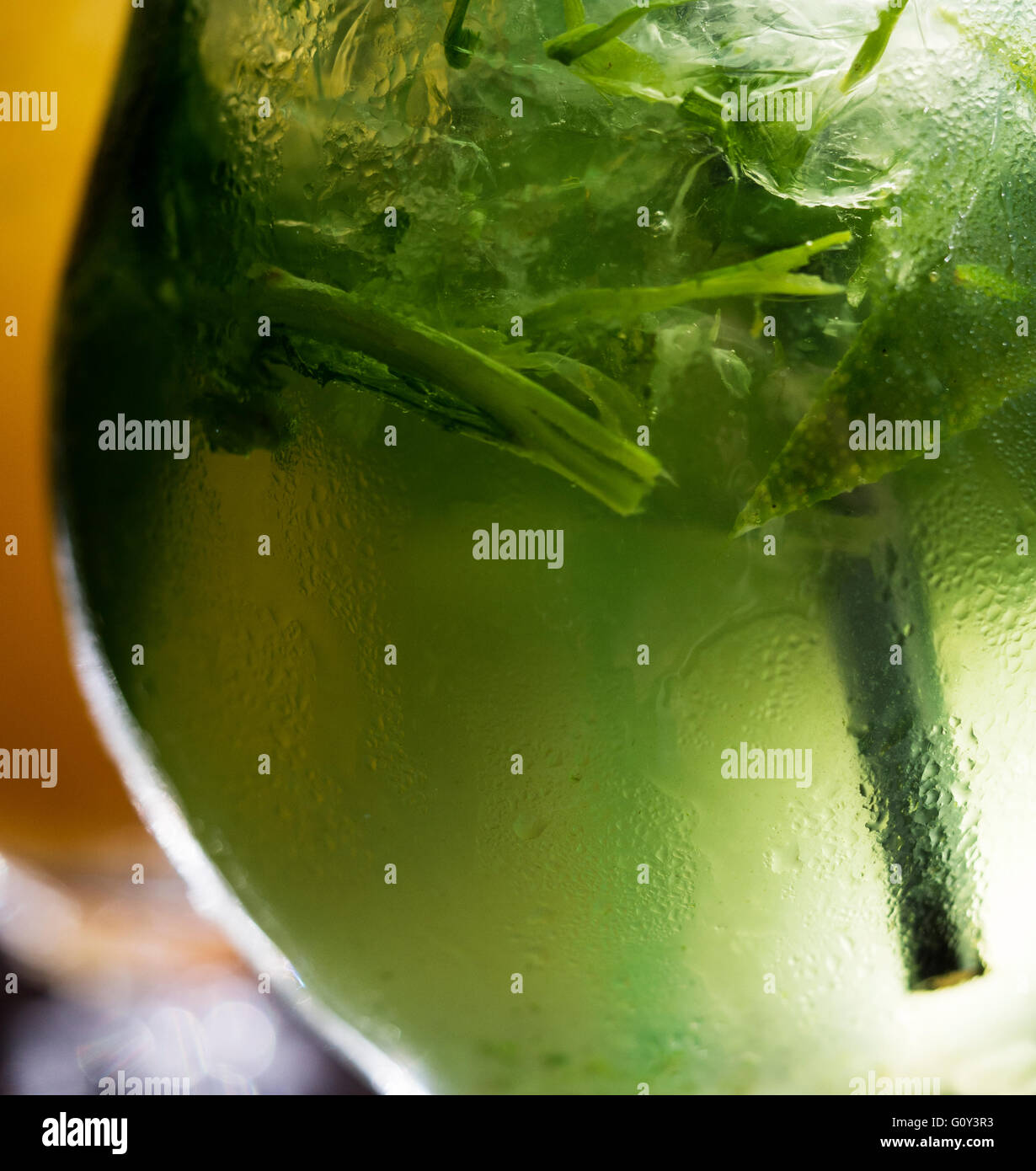 Close-up of mint lemonade Stock Photo
