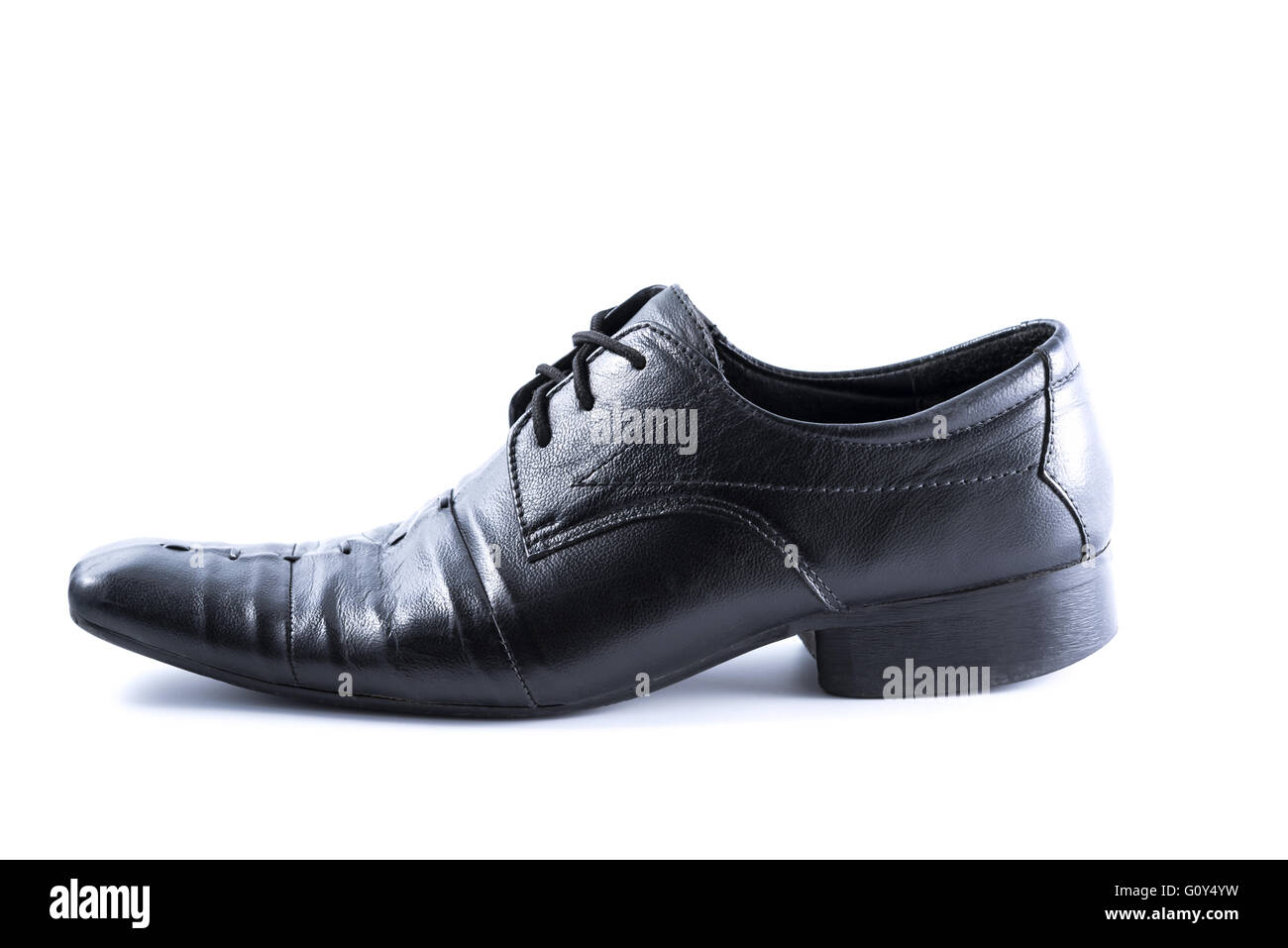 Black Mens shoes on white background Stock Photo - Alamy