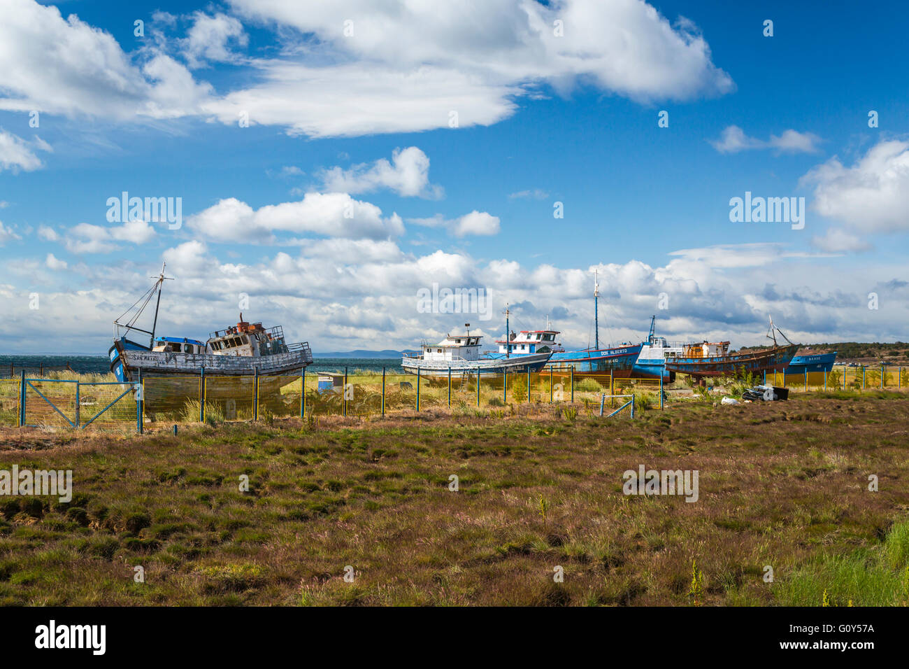 fishing boat, Strait of Magellan, chile, south america Stock Photo - Alamy