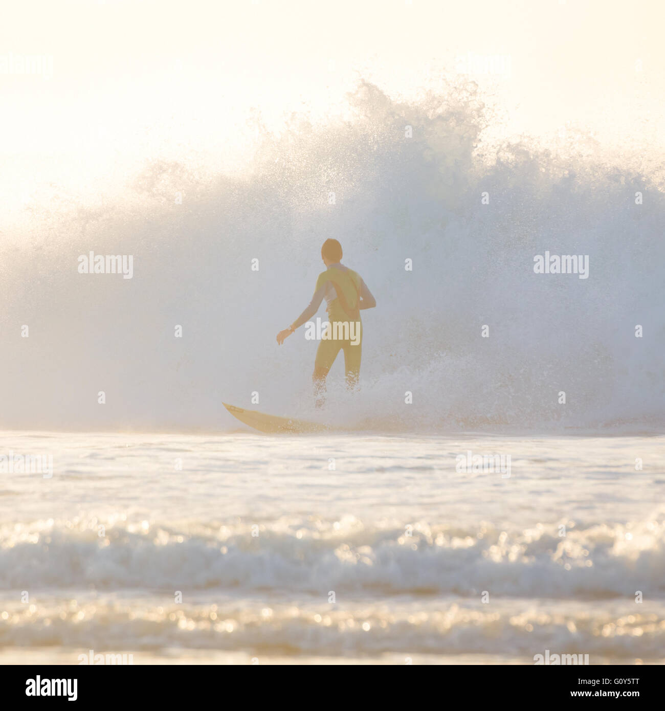 Surfer riding a big wave Stock Photo - Alamy