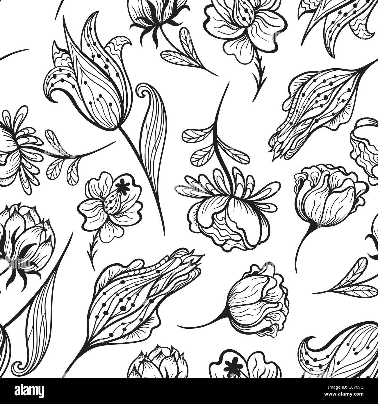 Seamless romantic texture with romantic summer flowers Stock Vector ...