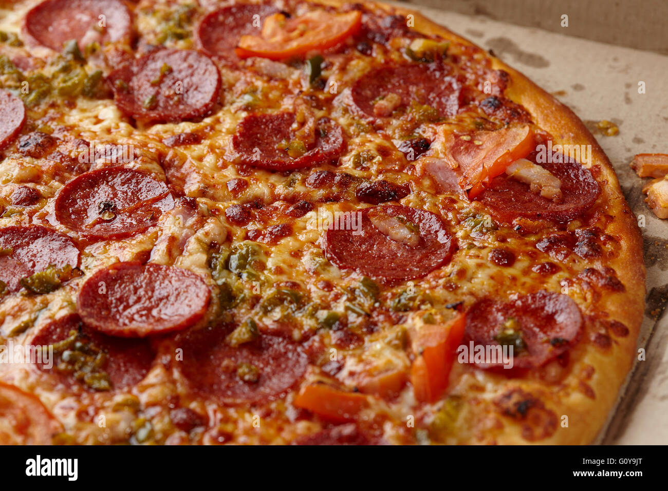 Pizza with sausage Stock Photo - Alamy