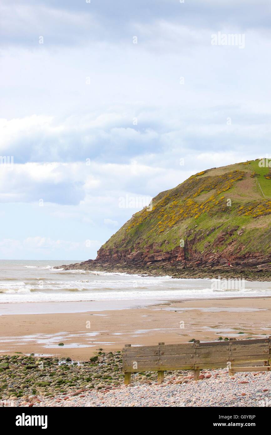 Saint Bees Head. Beach behind groyne. Saint Bees, Cumbria, England
