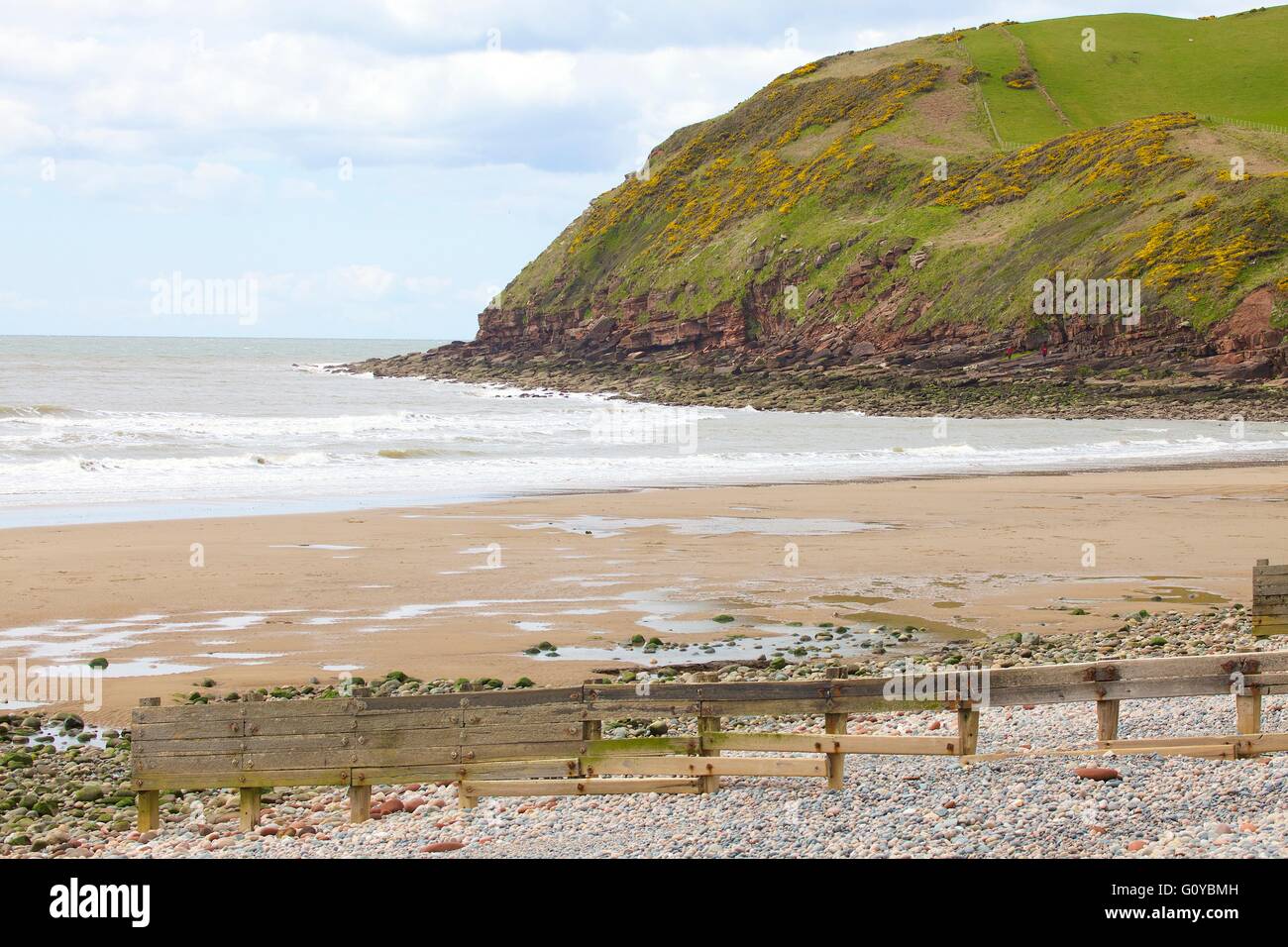 Saint Bees Head. Beach behind groyne. Saint Bees, Cumbria, England