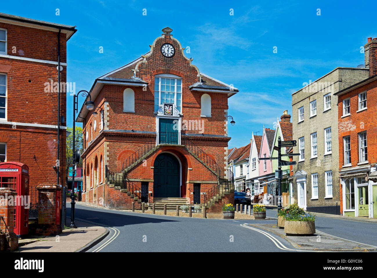 Shire Hall and Market Square, Woodbridge, Suffolk, England UK Stock