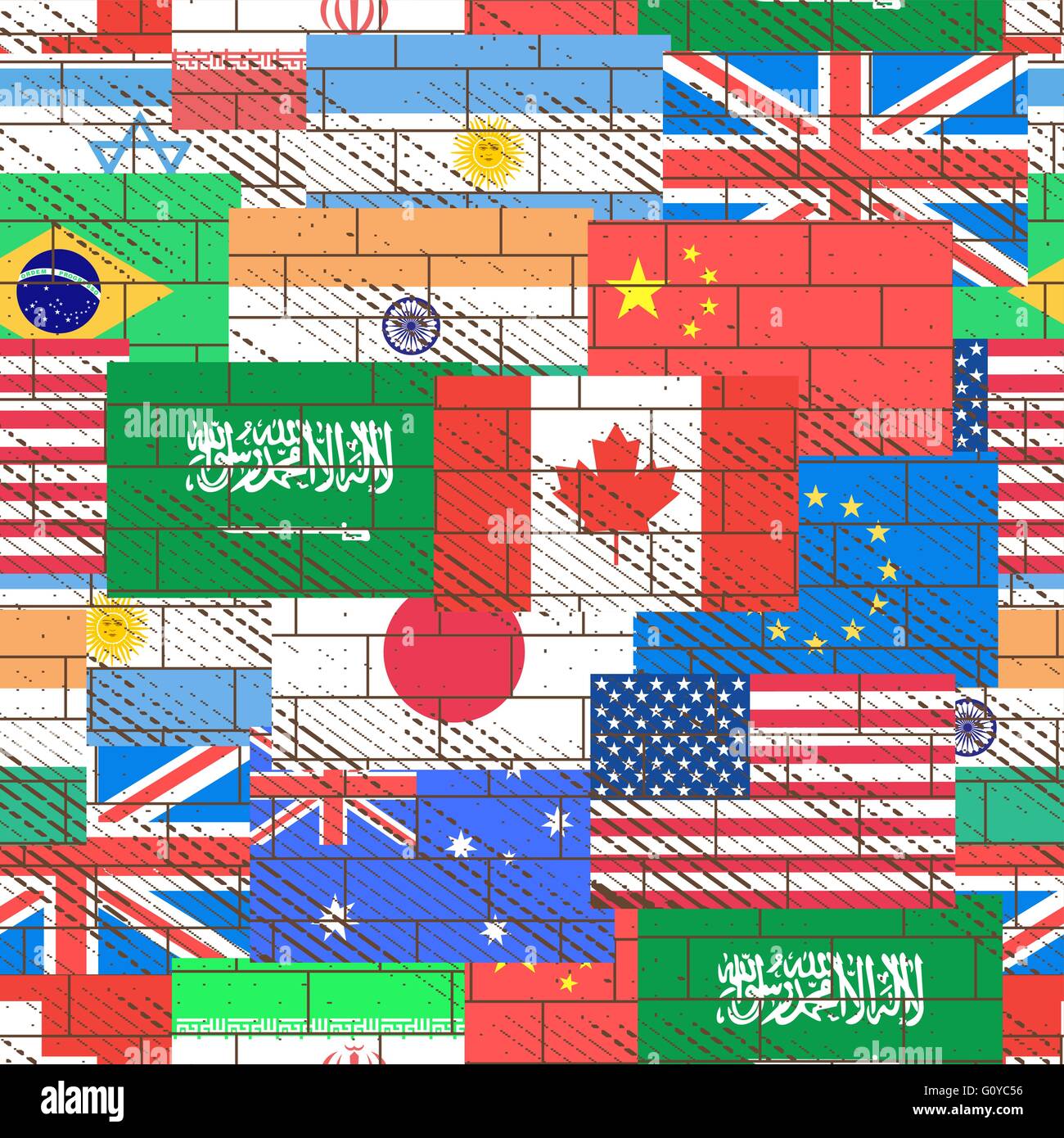 Seamless background of flags Stock Vector