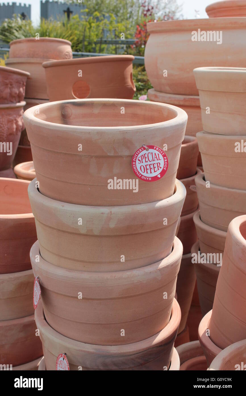 Stacked terracotta garden pots Stock Photo Alamy