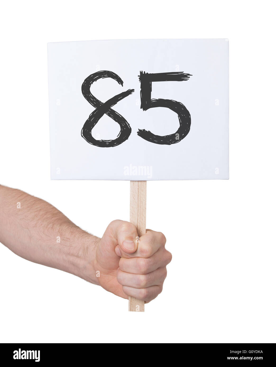 Sign with a number, isolated on white - 85 Stock Photo