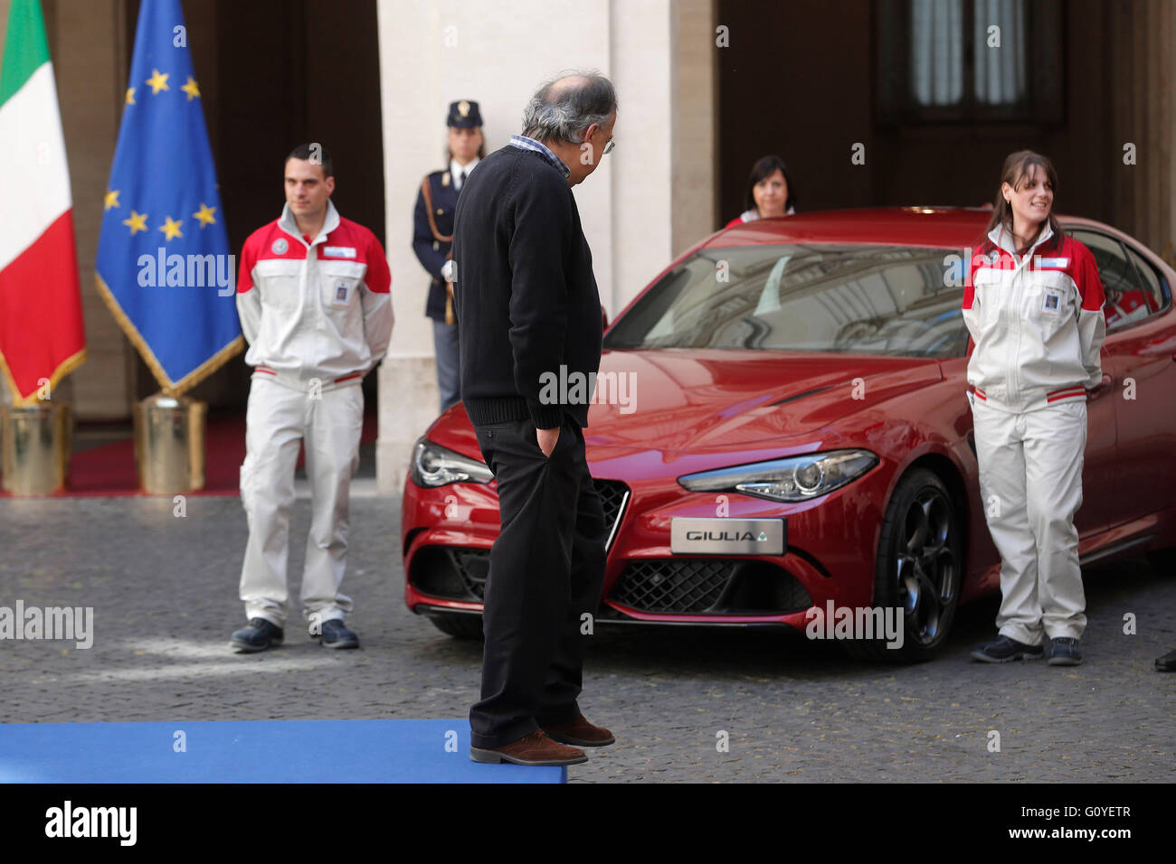 Rome, Italy. 5th May, 2016. Sergio Marchionne,  Rome 5th May 2016. Presentation of the new Giulia by Alfa Romeo.  Credit:  Insidefoto/Alamy Live News Stock Photo