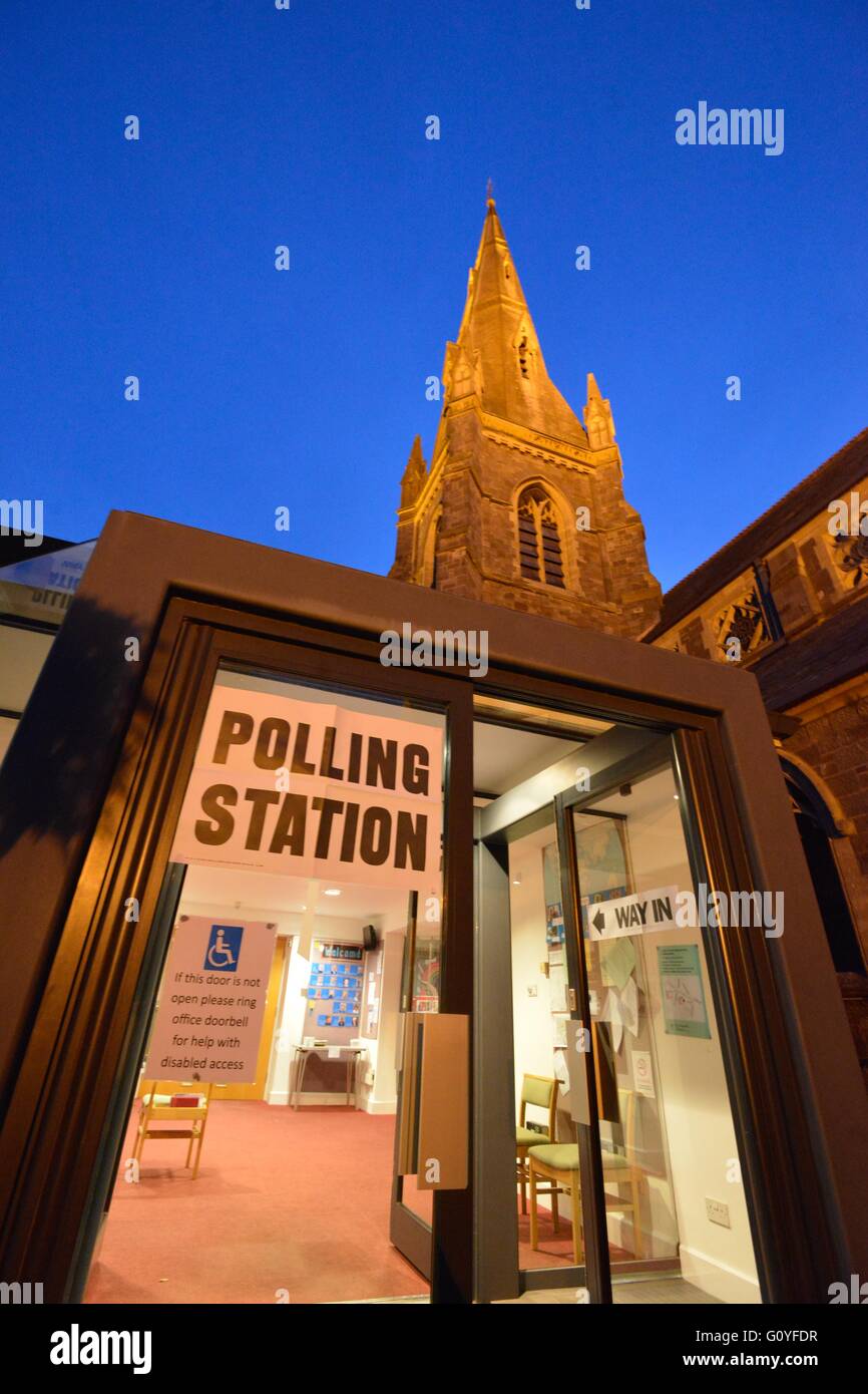 St Leonards Church, Exeter, Devon, UK has a temporary Polling