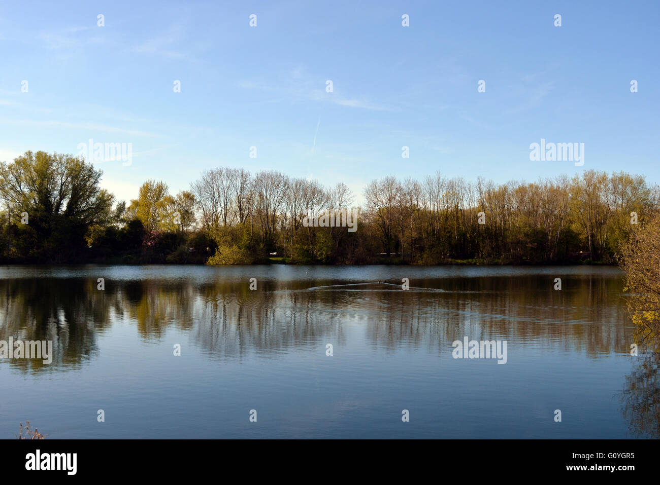 Green Lane, Burghfield Lake, Burghfield on a bright hot sunny day. Charles Dye / Alamy Live News Stock Photo