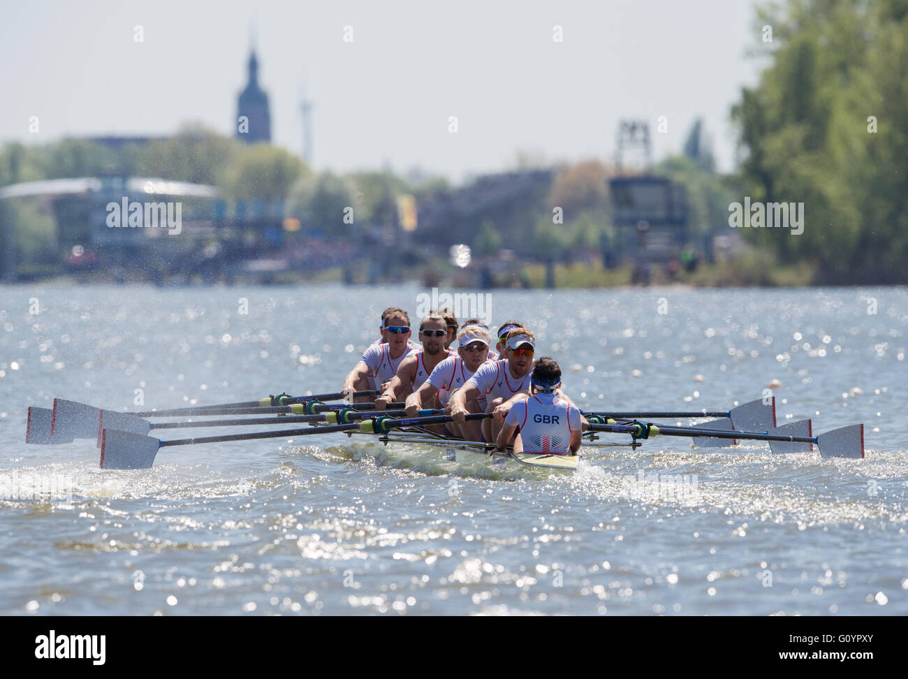Brandenburg/Havel, Germany. 6th May, 2016. The men's eight from England ...