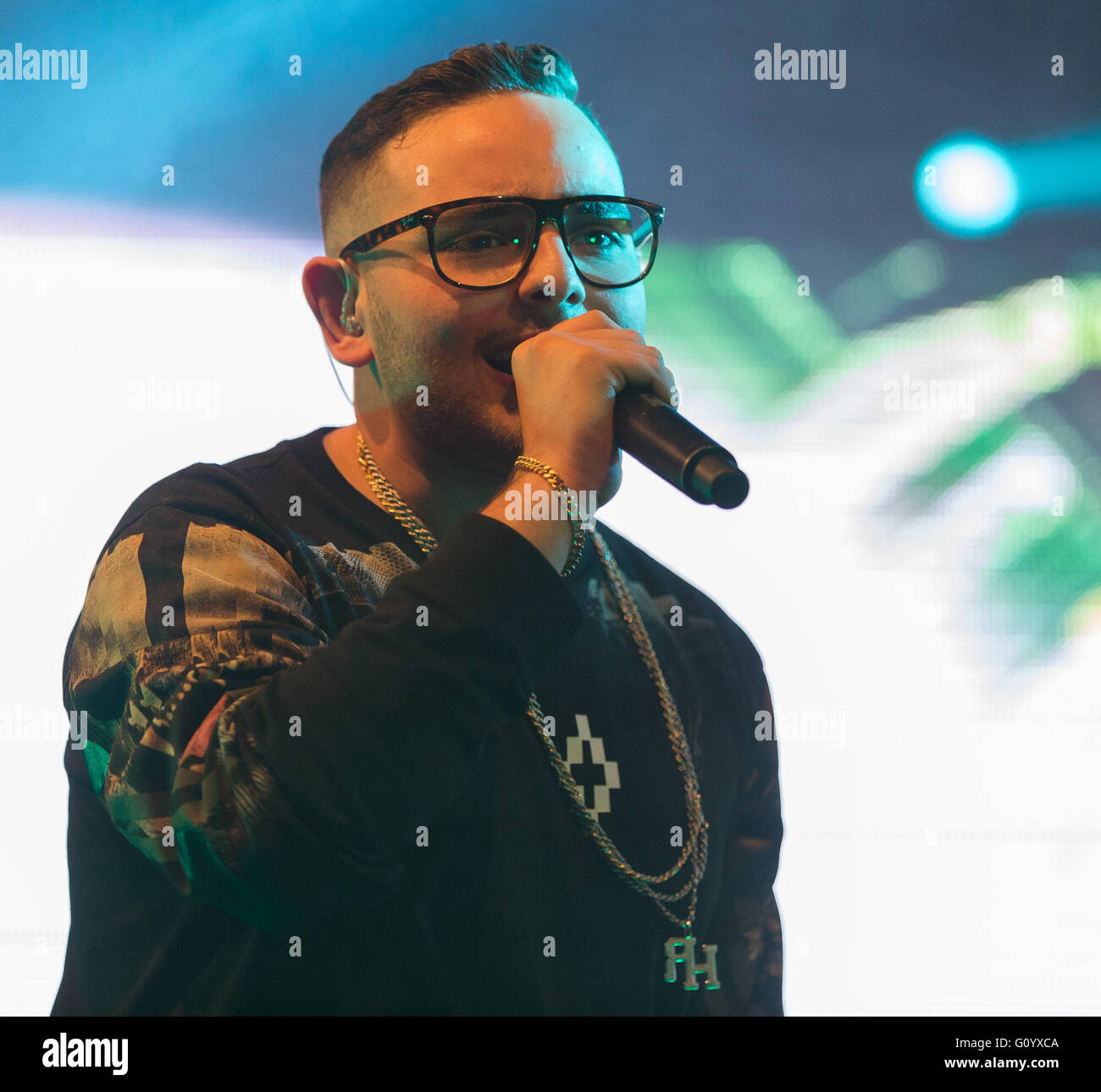 Naples, Italy. 06th May, 2016. Italian Rapper, Rocco Hunt performs ...