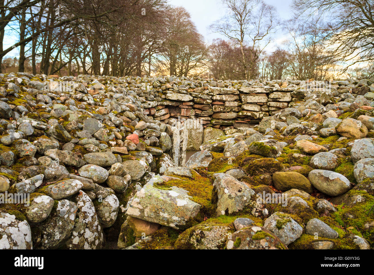 Clava Cairns, a Bronze Age burial cairns at the Scottish Highlands ...