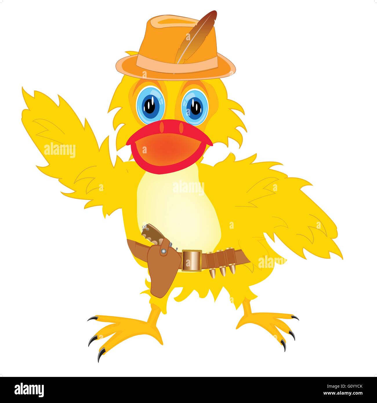 https://c8.alamy.com/comp/G0YYCK/cartoon-of-the-duck-in-hat-with-gun-on-white-background-G0YYCK.jpg