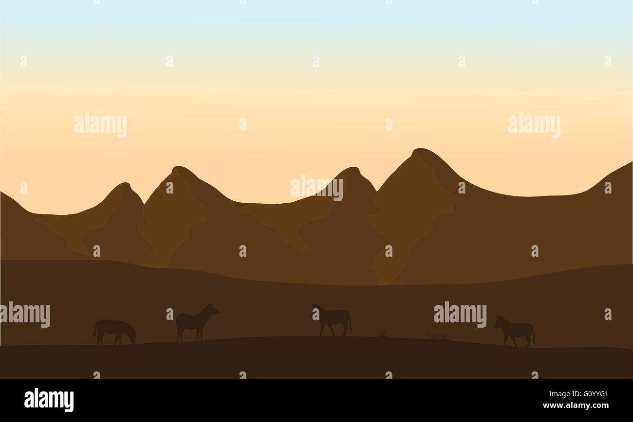 Silhouette of zebra in desert Stock Vector Image & Art - Alamy