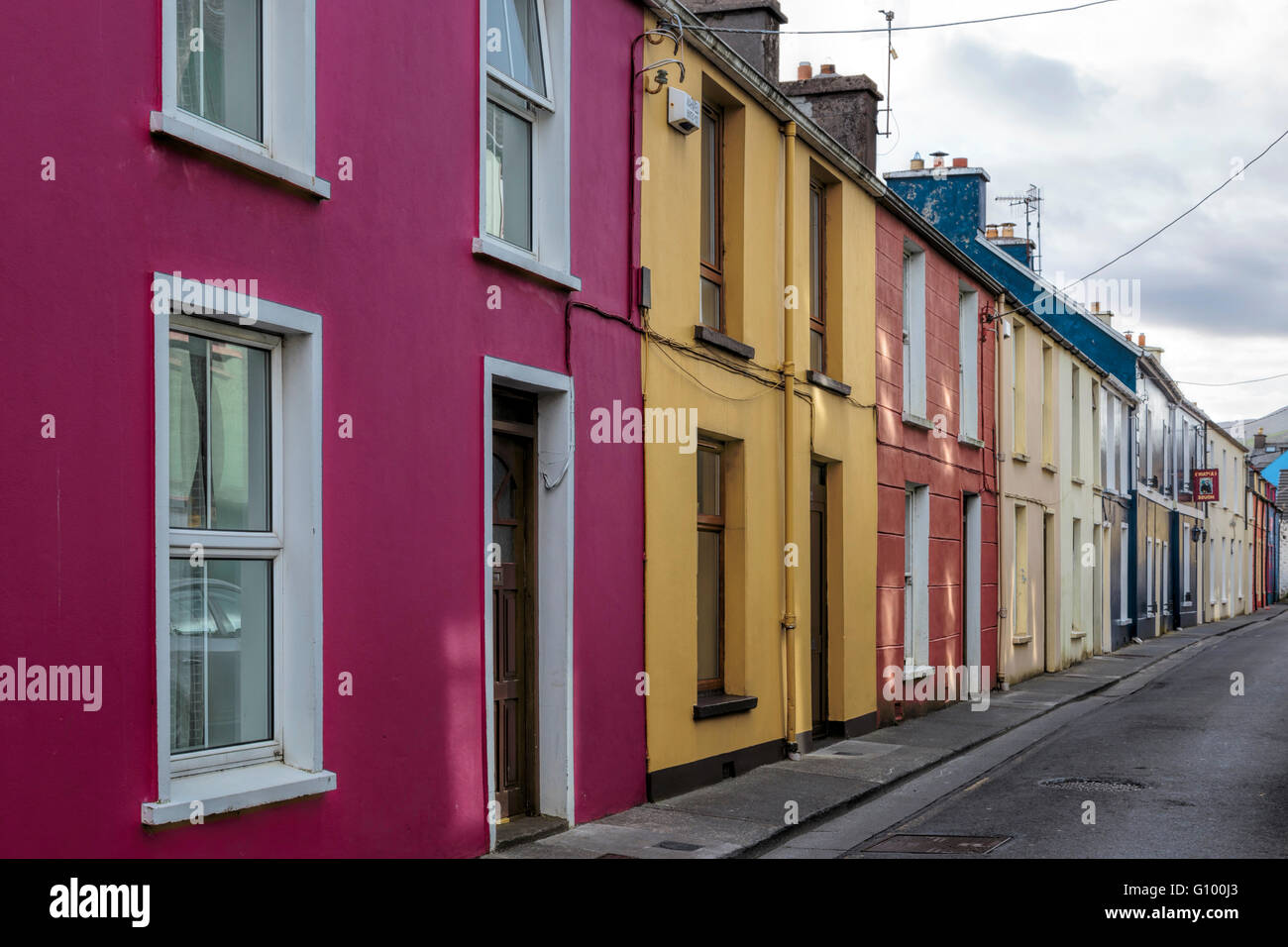 Colorful architecture in Dingle Town, Dingle Peninsula, County Kerry, Republic of Ireland. Stock Photo