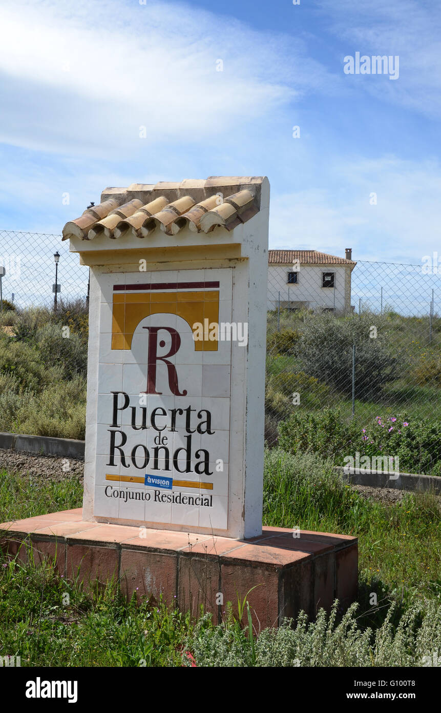 'Puerta de Ronda' deserted housing development area in Los Picachos, Arriate Andalusia Spain Stock Photo