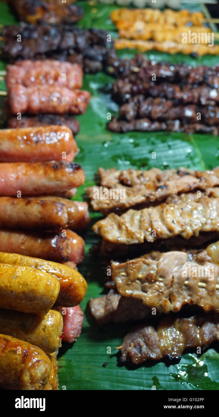 asian street food withfresh grilled meat Stock Photo - Alamy