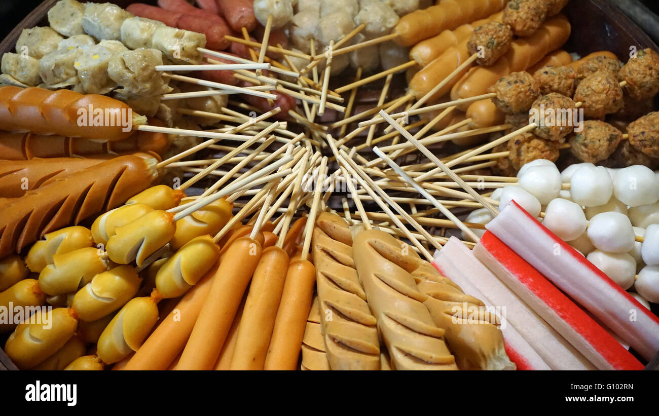 asian street food withfresh grilled meat Stock Photo - Alamy