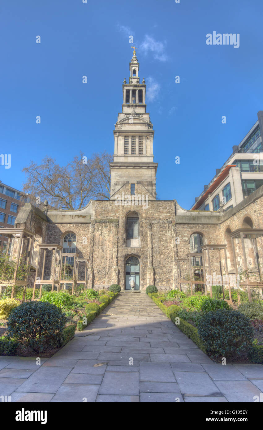Christ Church Greyfriars, city of London Stock Photo