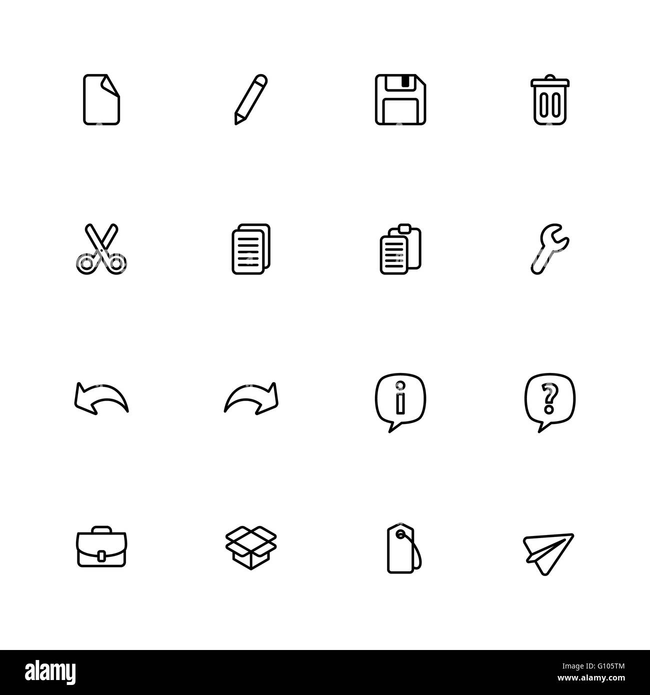 [JPEG] black line simple web icon set for web, UI, infographic and ...