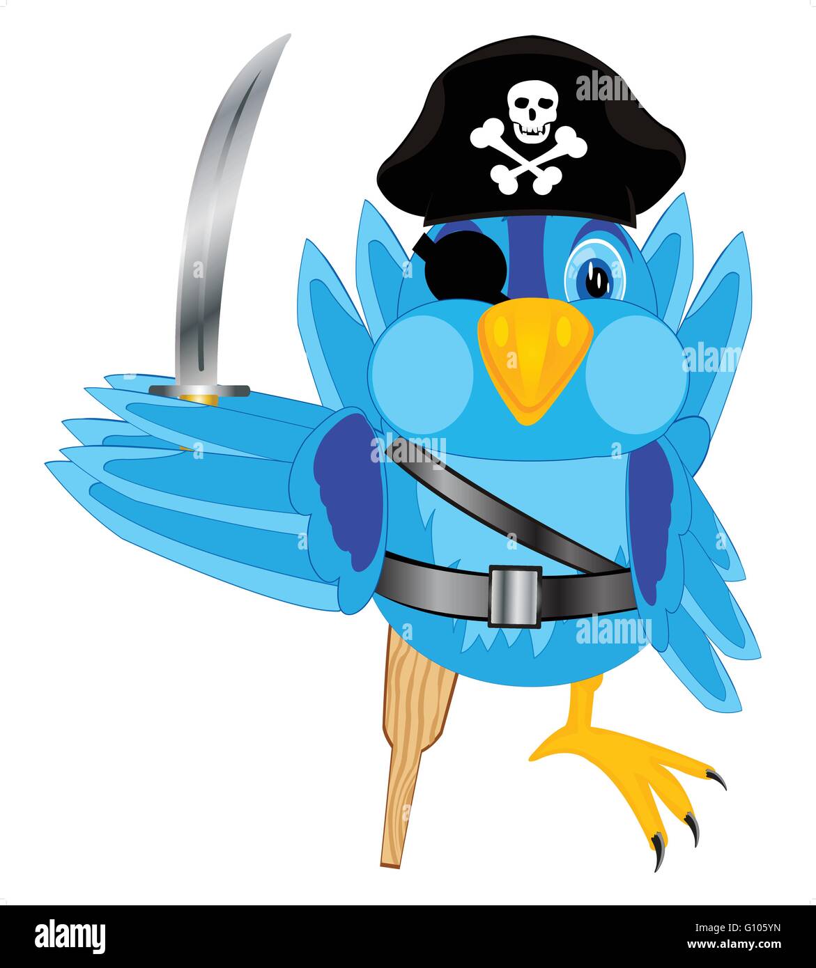 Illustration of the bird of the pirate on white background is insulated ...