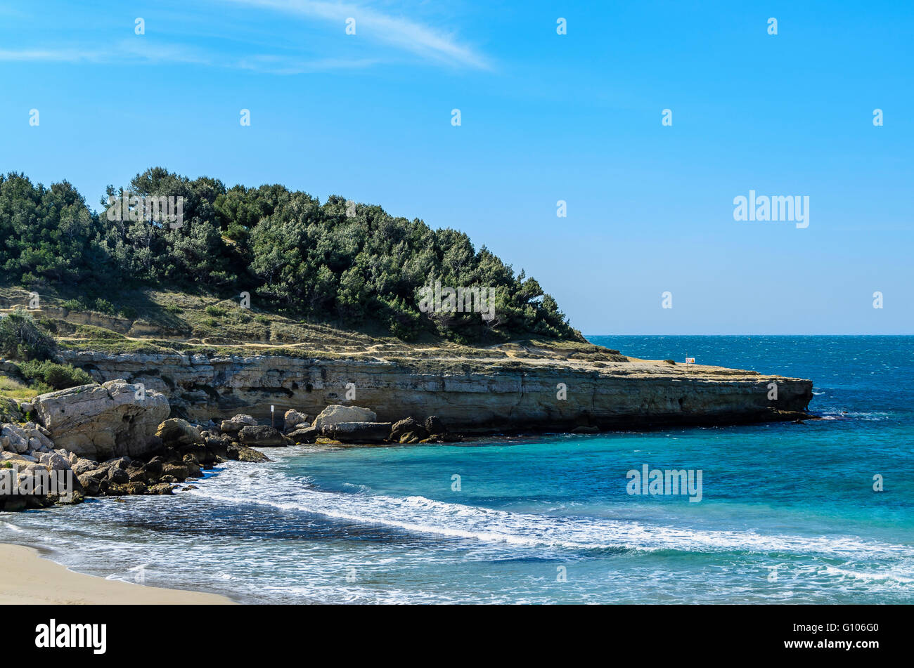 La Couronne La Plage Martigues Bdr France Stock Photo