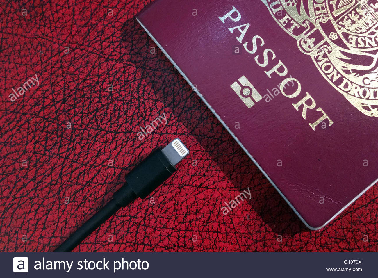 Biometric UK Passport with embedded electronic chip technology Stock