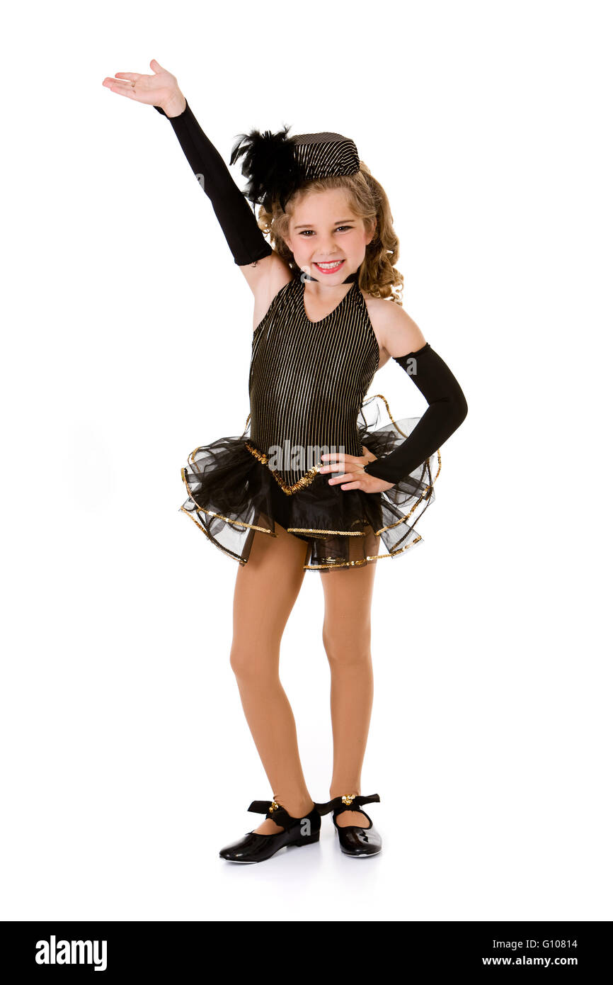 Little girl dancer in various costumes isolated on white Stock Photo Alamy