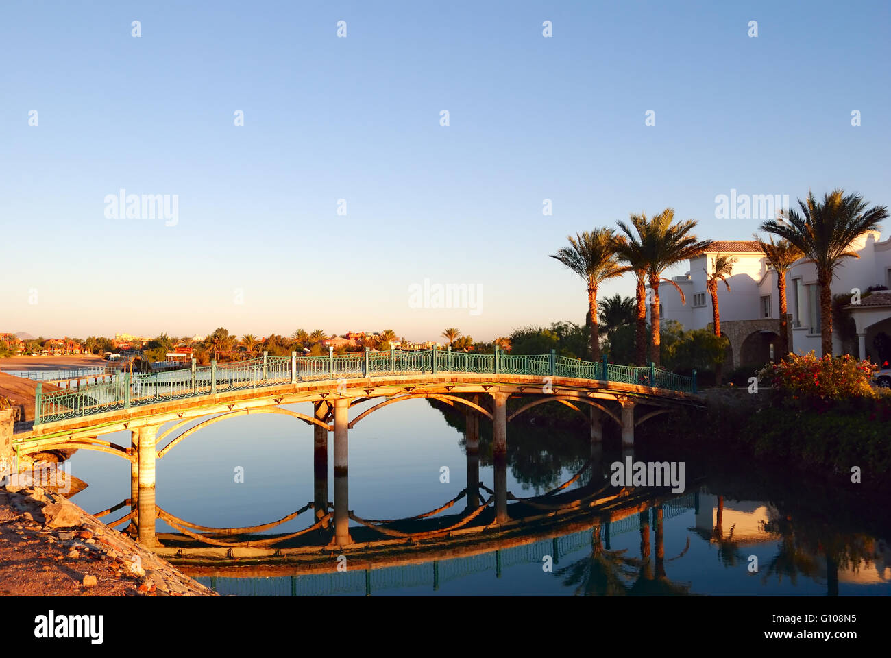 Canal in el-Gouna, Egypt Stock Photo