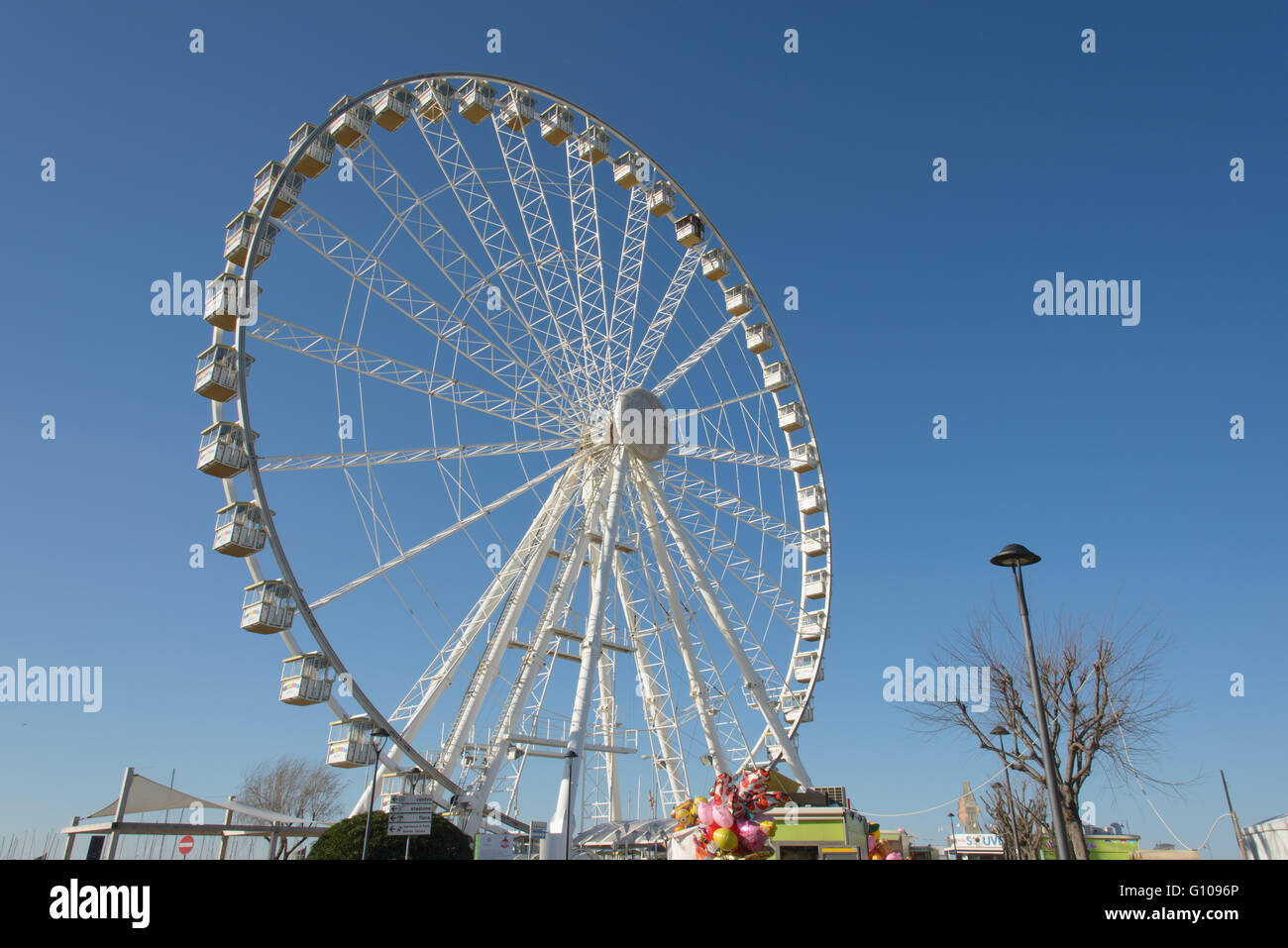 a view of ferris wheel in Rimini, Italy Stock Photo